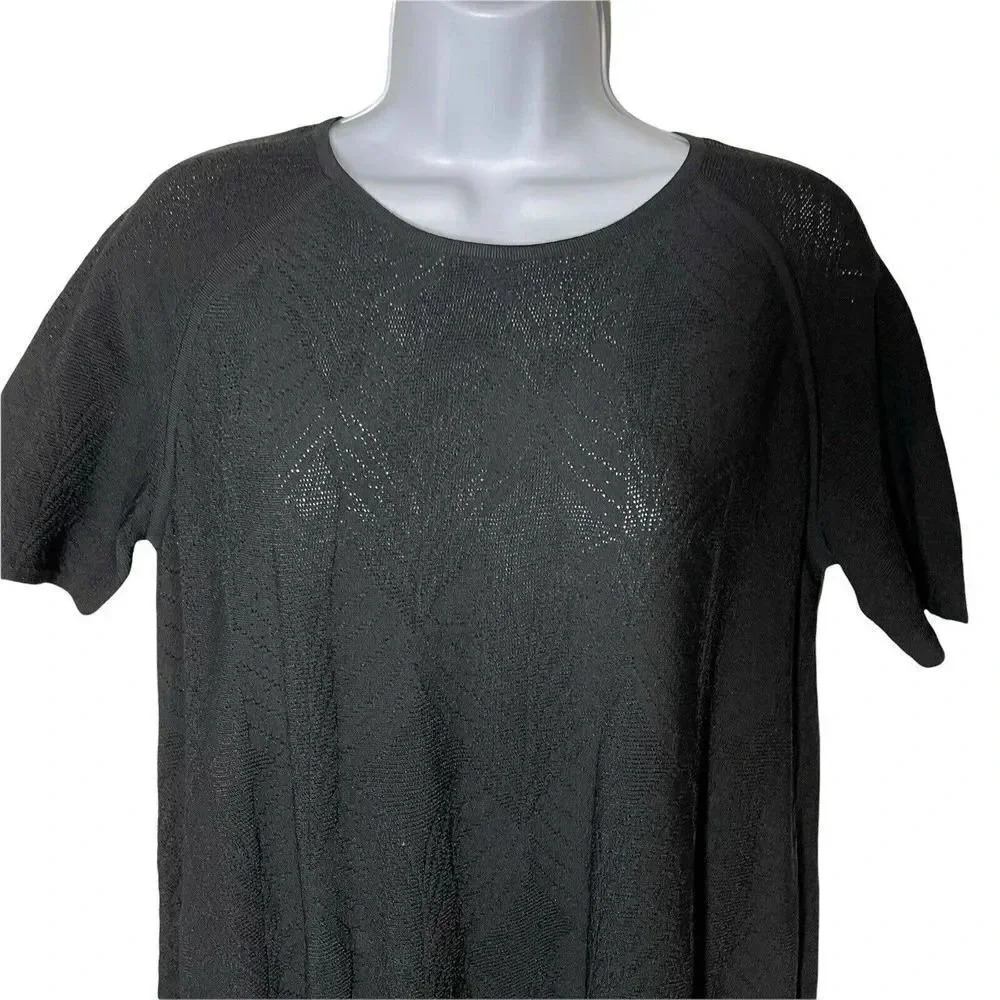 Max Mara Vintage Y2K black mini Dress short sleeve knit fits size small maxmara - Picture 3 of 6